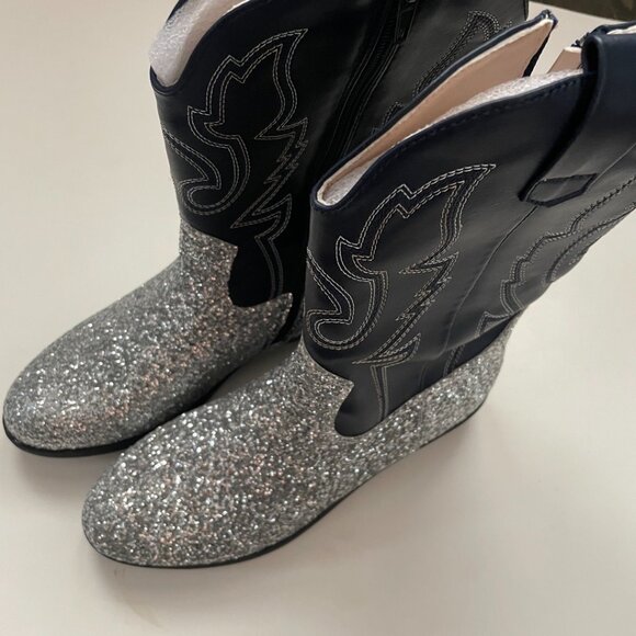 Silver Glitter Cowboy Boots - Picture 3 of 9